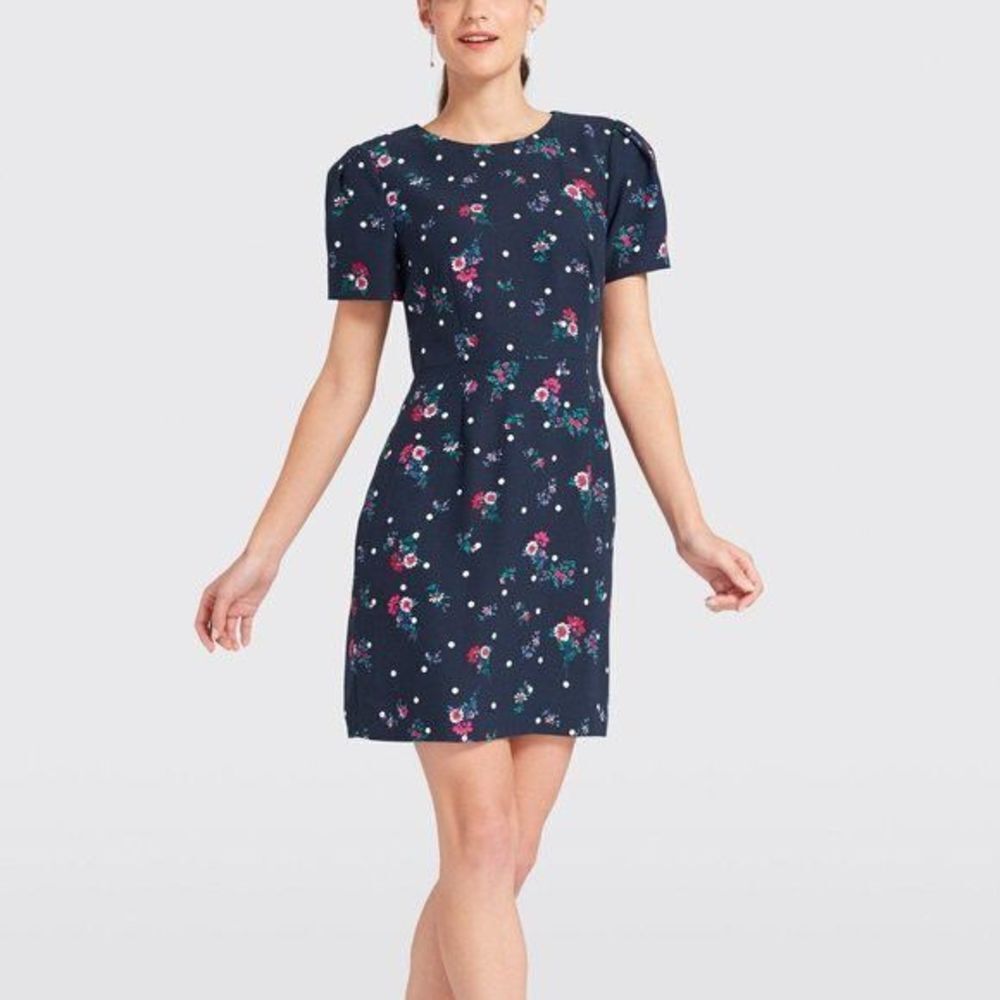 Draper James Bouquet Dot Dress Navy Floral Size 0